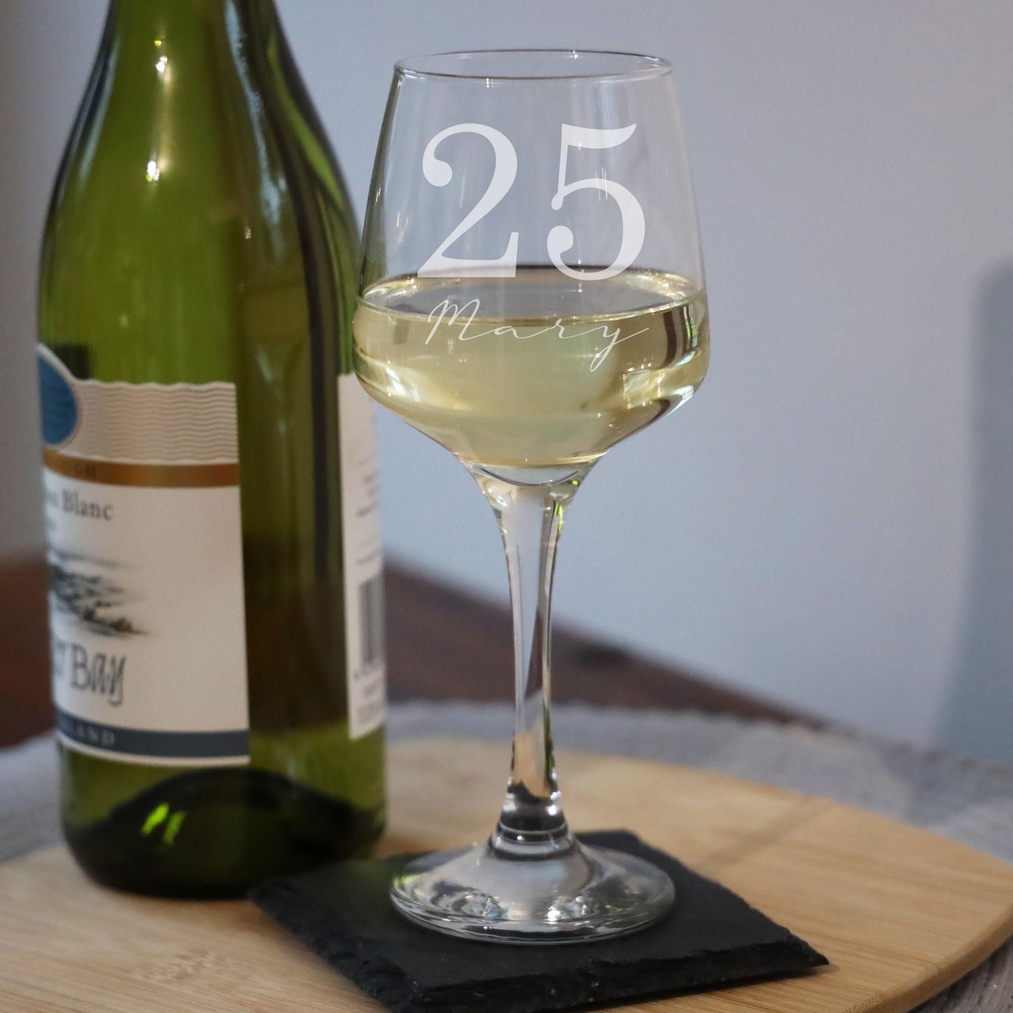 Personalised Age & Name Engraved Large Wine Glass, Gift
